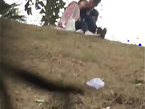 Indian follower groupie kissing in park part 1