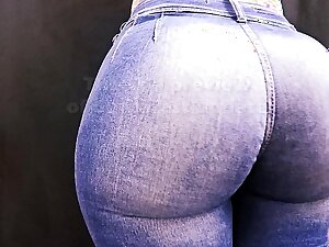 Most beneficent Perfect Round Ass In Tight Jeans! Huge Ass Tiny Waist!