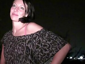 First time in porn girl decides to go to a public gang bang dogging orgy