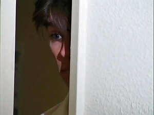 Slender brunette comes into a guy's room and seduces him to fuck their way